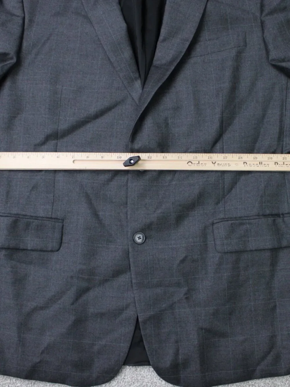 Jos A. Bank Blazer Mens 46 Long Gray 100% Wool 2 Button Double Vent Jacket